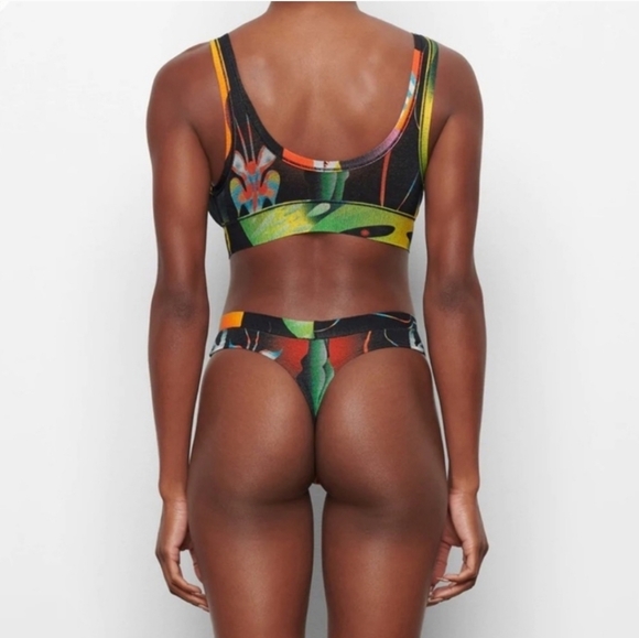 SKIMS Summer Mesh Thong Firpal Print Womens 4X NWT - Picture 7 of 14